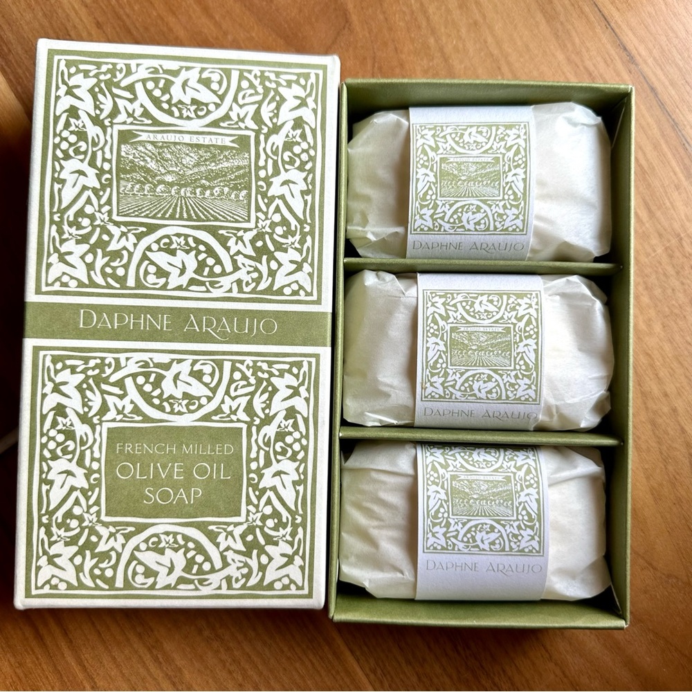Daphne Araujo Olive Oil Napa Valley Soap 3 x 3 oz Bars
